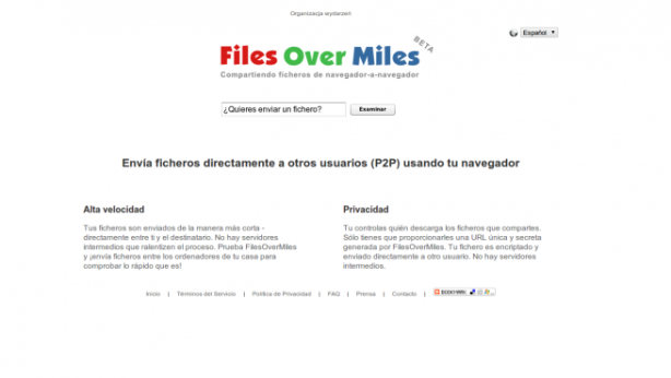 Gracias a Files Over Miles Comparte ficheros a través de P2P desde tu navegador